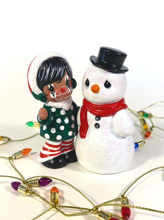 Christmas Precious Homie: Girl with Snowman