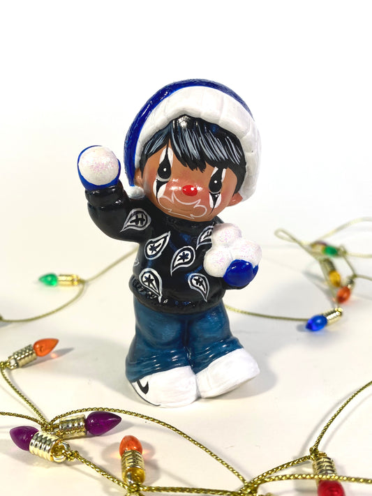 Christmas Precious Homie: Boy with snowballs