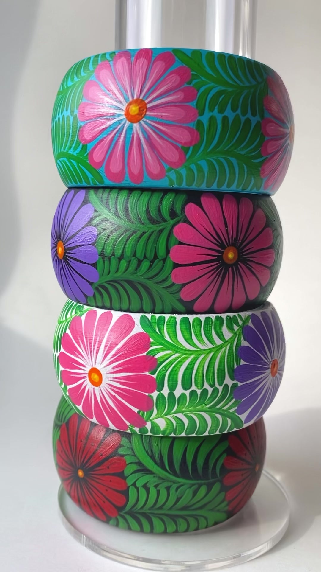 Hand Painted Wooden Bangle Bracelet – Kendra Limon Art